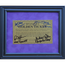 Load image into Gallery viewer, FRAMED WONKA’S GOLDEN TICKET - 10’’ x 12’’ AUTOGRAPHED BY FOUR